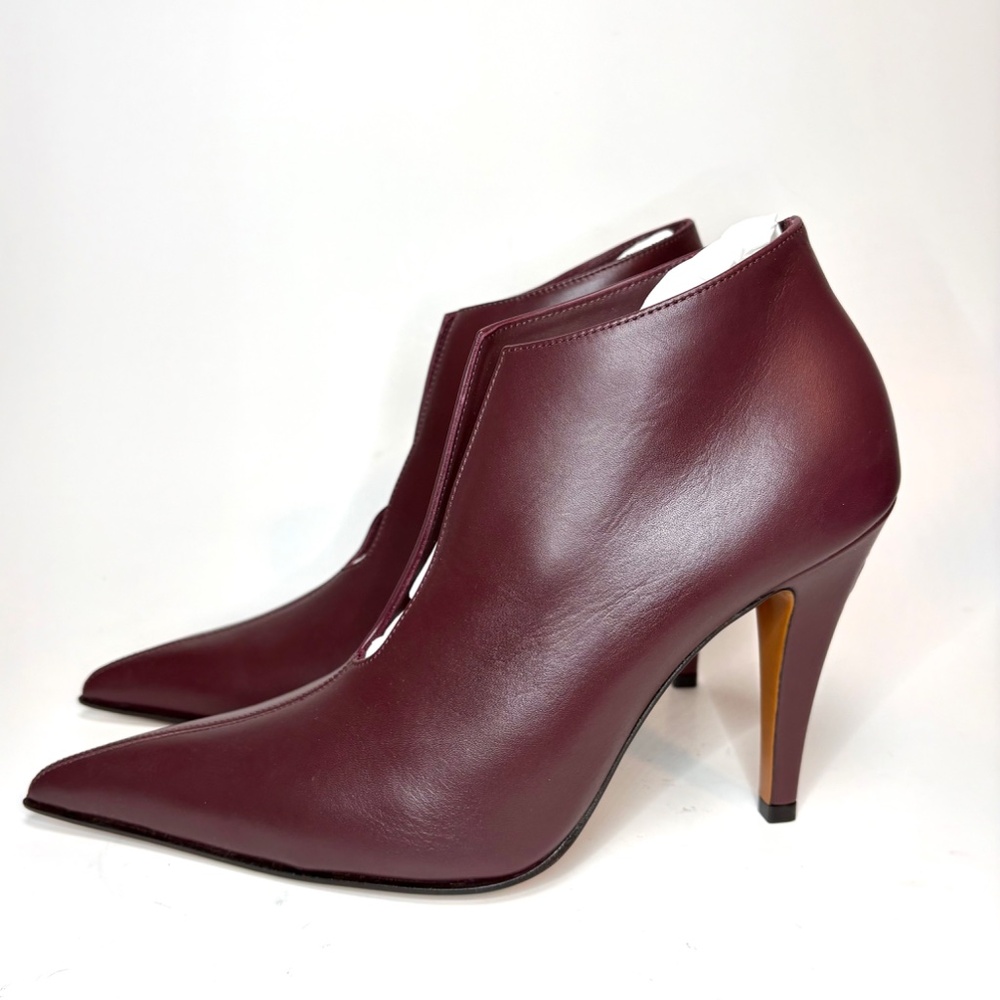 New! MCQUEEN Birdee Slashed Brown Leather Bootie Pumps | 38
